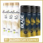 Blade Deep Chill Erkek Deodorant 3x150 Ml & Emotion Gold Bliss Kadın Deodorant 3x150 Ml