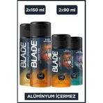 Blade Erkek Alüminyumsuz Deodorant Seti - Night Fire,A.I 1.0 2x150 Ml - Night Fire,Black Alpha 2x90 Ml