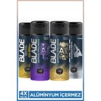 Blade Erkek Deodorant (Artificial Intelligence, Deep Chill, Mountain Fresh) 4x150 Ml Leke Bırakmaz