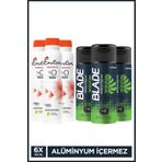 Blade Green Dream Erkek Deodorant 3x150 ml & Emotion Romance Kadın Deodorant 3x150 Ml Leke Bırakmaz
