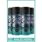 Blade Hero Selection Serisi Black Alpha Erkek Alüminyumsuz Deodorant 4x150 Ml Hızlı Kurur,Leke Bırakmaz