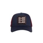 Blah Blah Blah Logolu Lacivert-Bordo Trucker Şapka