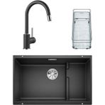 Blanco Subline 700 U Level Granit Antrasit Eviye + Mida-S Antrasit Spiralli Armatür Set + Aksesuar