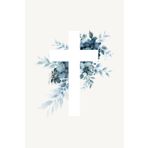 Blank Journal with Cross and Blue Flowers (Prayer, Devotional, Reflection, Gratitude, and Christian Art Journal for Teens & Women) | Mint Background, ... | Paperback, Narrow Lined, 120 Pages, 6 x 9