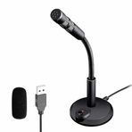 Blapsuro USB Bilgisayar Mikrofonu, Tak ve Çalıştır Masaüstü PC Dizüstü Bilgisayar Mikrofonu, Sessiz Düğme ve LED Göstergesi, Akış, Podcasting, Kayıt, Oyun, Skype, Mac veya Pencere için YouTube