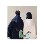 blausee wear Sevgili Çift Kombini Dinazor Rahat Kalıp Oversize Sweatshirt İkili
