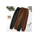 blausee wear Unisex 2 Lİ Kışlık Kalın Sevgili Çift Kombin Jogger Lastik Paça Eşofman Altı