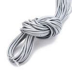 Blausky Gerçek deriden deri kayış, yuvarlak deri kordon, sığır derisi, deri kayış, yırtılmaz, deri kordon, el işi, doğal gerçek deri kayış, bileklik, anahtar bandı, takı, gümüş, 1 mm x 10 yard