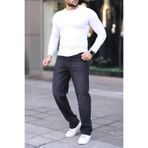 blayn jeans Erkek Antrasit Baggy Kot Pantolon - Geniş Kalıp Günlük Rahat Denim Jean Antrasit 30