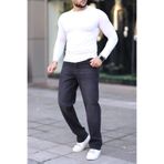 blayn jeans Erkek Antrasit Baggy Kot Pantolon - Geniş Kalıp Günlük Rahat Denim Jean