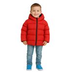 blayn jeans Erkek Çocuk Kapşonlu Montİçi Polarlı Su Ve Rüzgara Dayanıklı Kırmızı 6-7 Yaş