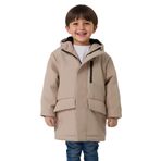 blayn jeans Erkek Çocuk Kürklü Su Ve Rüzgar Geçirmez Kapüşonlu Kışlık Mont & Kaban & Parka Krem 6-7 Yaş