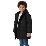 blayn jeans Erkek Çocuk Kürklü Su Ve Rüzgar Geçirmez Kapüşonlu Kışlık Mont & Kaban & Parka Siyah 8-9 Yaş