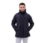 blayn jeans Erkek Polarlı Kürklü Su Ve Rüzgar Geçirmez Kapüşonlu Kışlık Mont & Kaban & Parka Lacivert 2XL