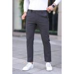 blayn jeans Erkek Slim Fit Keten Pantolon – Esnek Kumaş Şık & Günlük Model Antrasit 32