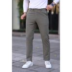 blayn jeans Erkek Slim Fit Keten Pantolon – Esnek Kumaş Şık & Günlük Model Haki 32
