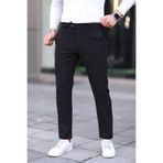 blayn jeans Erkek Slim Fit Keten Pantolon – Esnek Kumaş Şık & Günlük Model Siyah 36