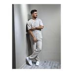 blayn jeans Gömlek pantolon Erkek Keten Takım Oversize Kalıp TAŞ 2XL