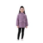 blayn jeans Kız Çocuk Lila Kürklü Su Ve Rüzgar Geçirmez Kapüşonlu Kışlık Mont & Kaban & Parka Lila 12-13 Yaş