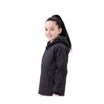 blayn jeans Kız Çocuk Siyah Astarlı Su ve Rüzgar Geçirmez Çift Fermuarlı Yağmurluk Siyah 8-9 Yaş