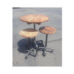 Blbndesign Dekoratif Borudan Sehpa Ve Tabure 3'lü Set RafNo432