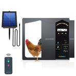 Blelsa Otomatik Tavuk Kümesi Kapısı 4 Modlu Alüminyum Kümes Kapısı Açacağı Uzaktan Kumandalı/Zamanlayıcı/Işık Sensörü/M l Mod Ekranlı Hava Koşullarına Dayanıklı Sıkışma Önleyici Güneş Enerjili