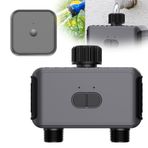 Blelsa Sprinkler Zamanlayıcı 2 Çıkışlı Otomatik Sulama Sistemi APP Kontrolü/Sesli Asistan Kontrolü/Yağmur Gecikmesi/M l Wi-Fi Ağ Geçidi ile Bahçe Hortumu için Su Zamanlayıcısı