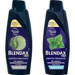 Blendax Erkekler İçin Kepeğe Karşı Etkili 500 ml ve Blendax Erkekler için Mentol Ferahlığı Nane Özlü Şampuan, 500 ml