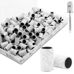 BLESWIN 180Grit Tırnak Zımpara Bantları, Tırnak Matkabı için 100 Adet İnce Zımpara Bandı Tırnak Matkabı için Beyaz Profesyonel Zımpara Bantları 3/32 inç Tırnak Zımpara Ucu, Manikür ve Pedikür için Kum Bandı