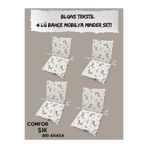 BLGN TEKSTİL Bahçe Mobilya Minderi 4 LÜ SET DESENLİ