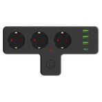Blic 3'lü Duvar Priz Termal Akım Korumalı Priz 3 x USB, 1 x Type-C 20W PD Giriş