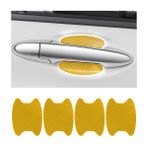 Blilo 4 ADET Araba Kapı Kolu Koruyucu Etiket, Evrensel Karbon Fiber Çizilmez Otomatik Kapı Kolu Koruyucu Film, Araba Kapısı Yan Boya Kapağı Koruma Çıkartmaları Çoğu Araç Kolu için Uygun (Altın/4 Adet)