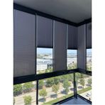 Blind-X Antrasit Plise Katlanır Cam Balkon Perdesi, Ofis Perdesi, Mutfak Perdesi, Salon Perdesi