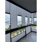 Blind-X Gri Plise Katlanır Cam Balkon Perdesi, Ofis Perdesi, Mutfak Perdesi, Salon Perdesi