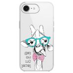 Blingy's Cep Telefonu Kılıfı, Komik Zürafa Desenli Havalı Karikatür Hayvan Tasarımı Şeffaf Yumuşak TPU Koruyucu Şeffaf Kılıf 15,5 cm (Kendini beğenmiş Zürafa, SE4)