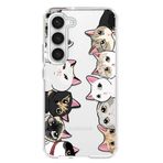 Blingy's Samsung Galaxy S23 Kılıf, Sevimli Kedi Tasarımı Komik Karikatür Hayvan Tarzı Şeffaf Yumuşak TPU Koruyucu Şeffaf Kılıf Samsung Galaxy S23 6,1 İnç (Kedi Anahatı) ile Uyumlu