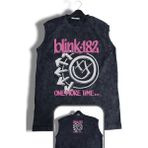 BLINK-182 One More Time Ense Baskılı Yıkamalı Kolsuz Tişört,unisex Rock Band Temalı Sıfır Kol Atlet - Siyah - 4XL