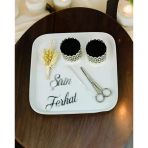 Bliss Gümüş Porselen Söz Nişan Tepsisi gümüş