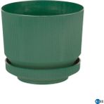 Bliss Serinova Lüks Çizgili Desenli Saksı 1.7 Lt – Modern Çizgili Tasarım Minimal Çiçek Saksısı - Yeşil