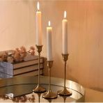 Bliss Store Full Eskitme Gold Şamdan Metal 3’lü Gold Şamdan Pirinç Malzeme ile Retro Tasarım