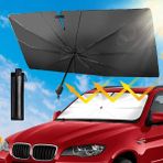 bliss umbrella Küçük Boy Araba Oto Ön Cam Şemsiye 125 x 65 cm Sedan SUV Uyumlu Güneşlik