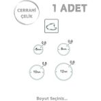 Blisse Piercing Unisex Cerrahi Çelik En Ince Barlı 0.8mm Tel Halka Hızma Piercing - 6 mm - Gümüş