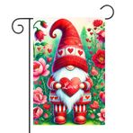 Blissyard Sevgililer Günü Cüce Bahçe Bayrağı Dikey Çift Taraflı 30 × 45 cm Bahar Aşk Kalp Çiçekler Mutlu Sevgililer Günü Bahçe Bayrakları Yıldönümü Düğün Avlu Sundurma Dış Mekan Dekorasyonu