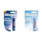 Blistex Medplus Stick Onarıcı ve Ferahlatıcı Dudak Bakım Kremi SPF 15 x Blistex Sensitive Besleyici ve Nemlendirici Dudak Bakım Kremi