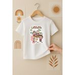 Blitzistanbul Labubu Desenli Renkli Baskılı Kız Çocuk Tişörtü - 4-11 Yaş , Labubu Tshirt - Beyaz - 4 - 5 Yaş