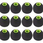 BLLQ 12 ADET Büyük Boy Yedek Kulak Uçları Eargels Earpads Kulak Uçları Jeller Tomurcuk Powerbeats Pro, BeatsX, Senso, TOZO, Sony ve Diğer İç Delik 3.8mm Kulak İçi Kulaklıklar, Siyah-Yeşil, L