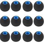 BLLQ 12 ADET Orta Boy Yedek Kulak Uçları Kulaklık Kulak Ucu Kulak Ucu Sony WF-1000XM4, Powerbeats Pro, BeatsX ve Diğer İç Delik 3,8 mm Kulak İçi Kulaklıklar ile Uyumlu, Siyah-Mavi, M