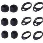 BLLQ Samsung Gear IconX (2018 Sürümü) için Yedek Kulak Uçları Kanat Uçları 12 ADET Aksesuar, Silikon Kulak Kancaları Kulaklık Kapağı Kulak Uçları Gear IcoonX ile Uyumlu, Siyah 12 adet