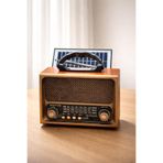 BLOMSTER Everton RT-675B Retro Tasarımlı FM/AM/SW 3 Bant Radyo, Bluetooth Hoparlör, USB/TF MP3
