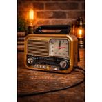Blomster Everton RT-678 Güneş Enerjili Nostaljik Bluetooth Radyo Kahverengi Renkli Ekran Özellikli